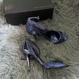 Luxe Blue Sequin Heels
